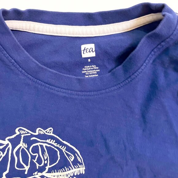 Tea Collection Blue Dino Glow Tee, Size 8 - Picture 4 of 5